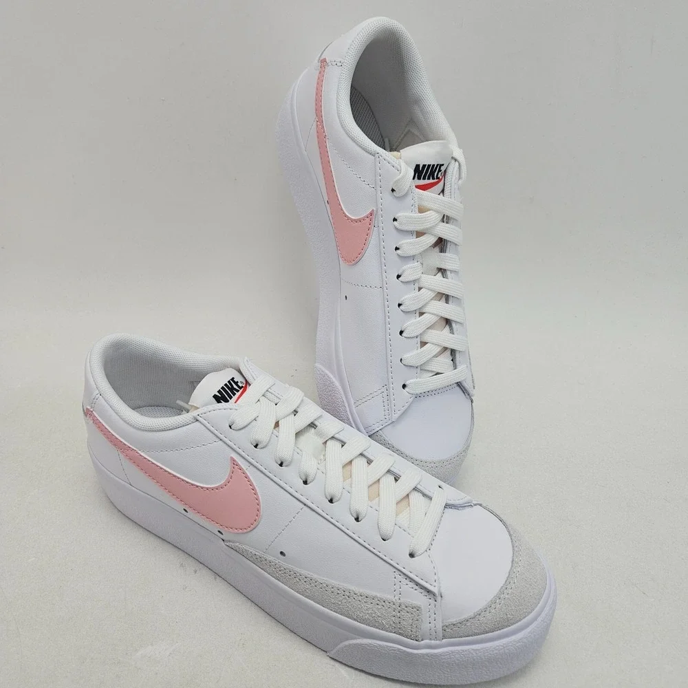Nike Blazer Platform Low Womens 8.5 White Pink Glaze walking‎ shoes US Size